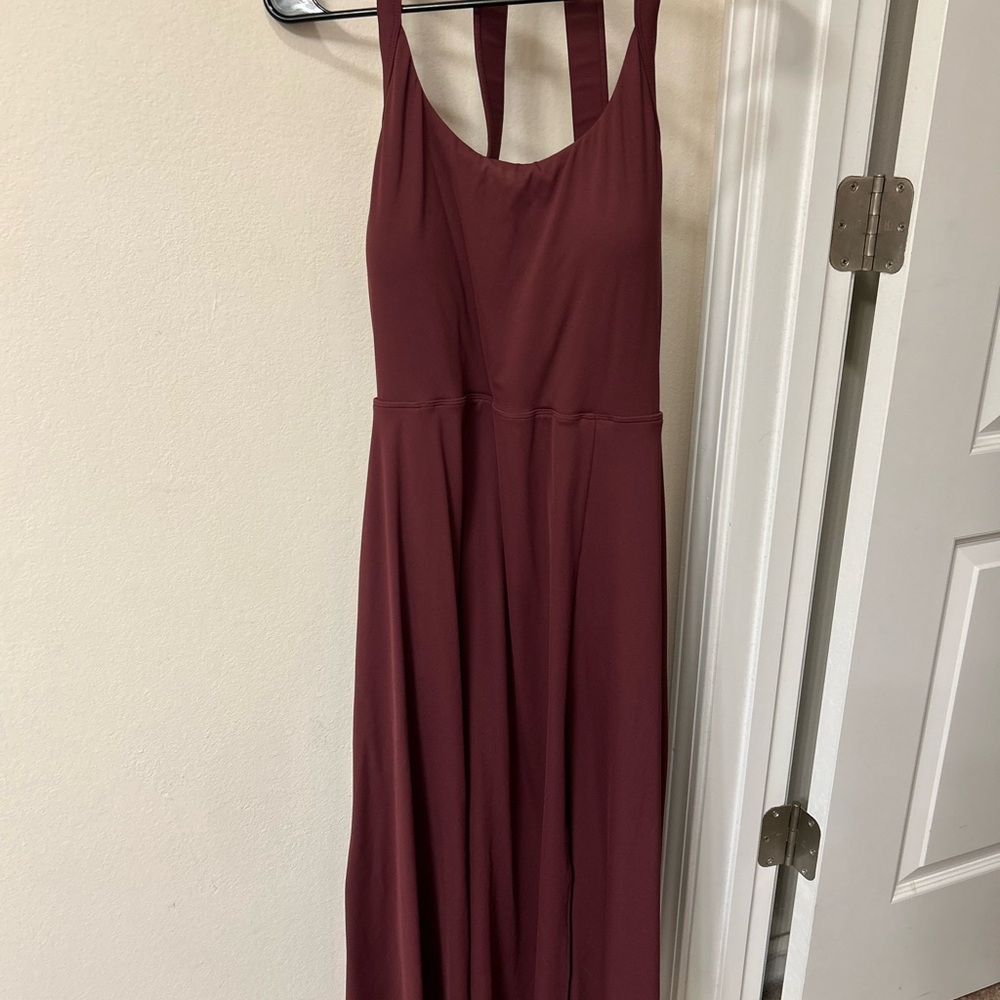 Halara Burgundy Midi Dress – Worn Once – Adjustable Open Back